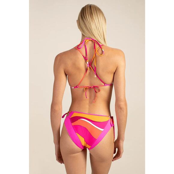 NEW Trina Turk Vivid Vista Layered Bikini Triangle Top Tie Bottom Size 6 $189 - Picture 3 of 12